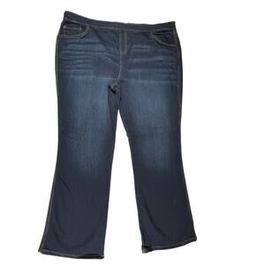 PAJAMA JEANS Pull On Straight Leg Womens 2X Blue Stretch Denim Jeans Everyday